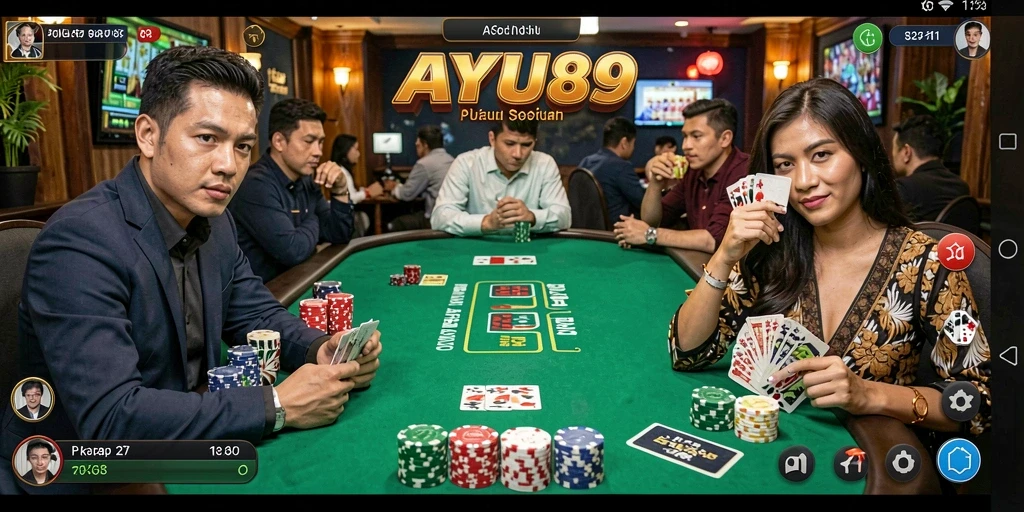 Tampilan seru gameplay Poker di AYU89 dengan grafik menarik.