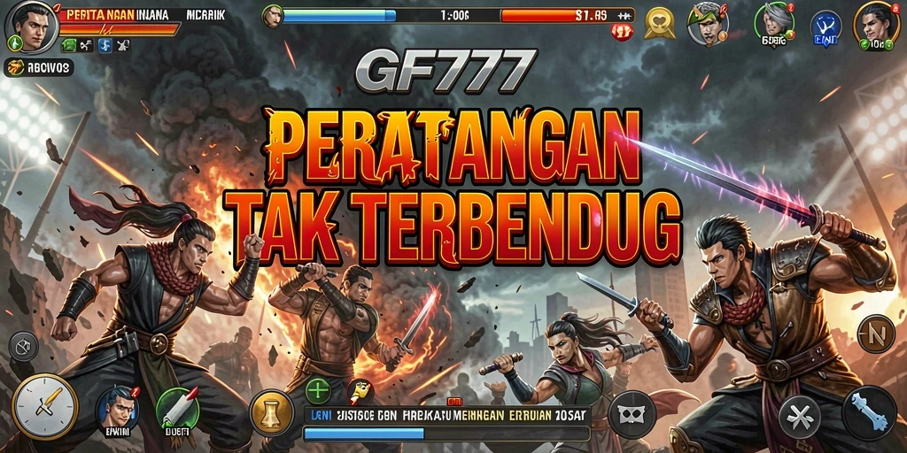Screenshot permainan GF777 menampilkan aksi pertarungan yang energik dan mendebarkan.