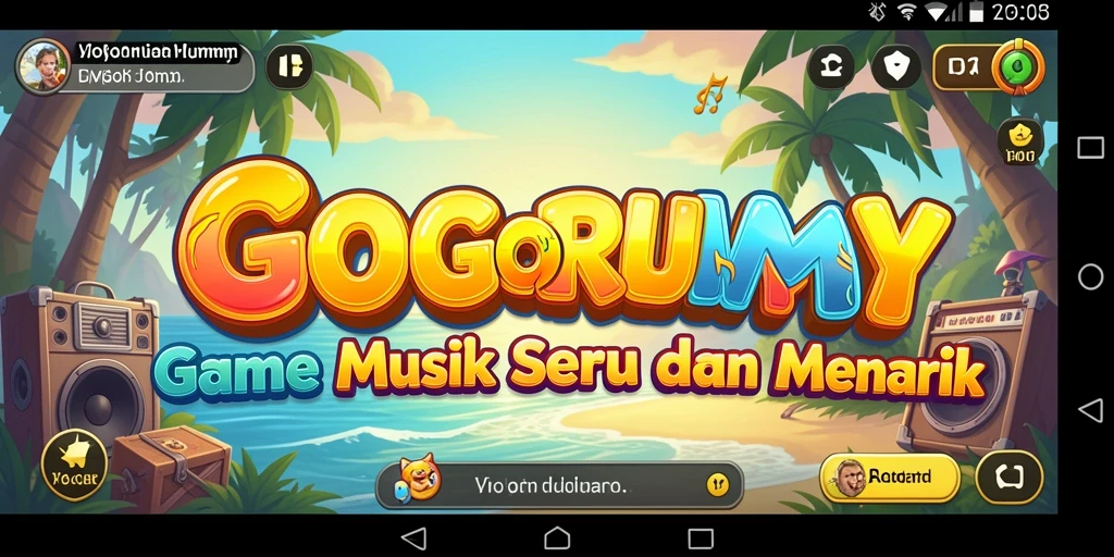 Tampilan gameplay GOGORUMMY yang seru dengan berbagai tantangan musik.