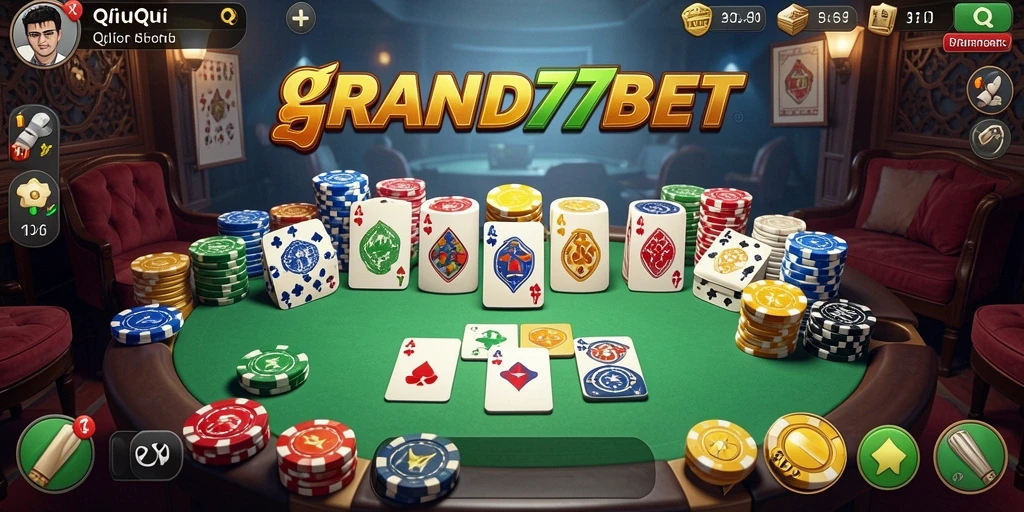 Tampilan gameplay seru dari GRAND77BET dalam permainan QiuQiu.