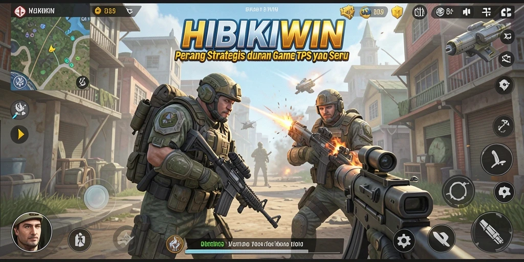 Screenshot HIBIKIWIN menampilkan aksi intens dalam permainan TPS.