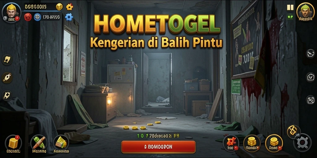 Screenshot dari gameplay <strong>HOMETOGEL</strong> menunjukkan atmosfer Horror yang menegangkan.