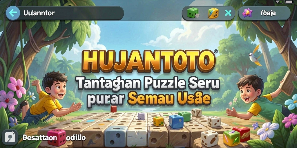 Gameplay HUJANTOTO menampilkan tantangan puzzle yang menarik.