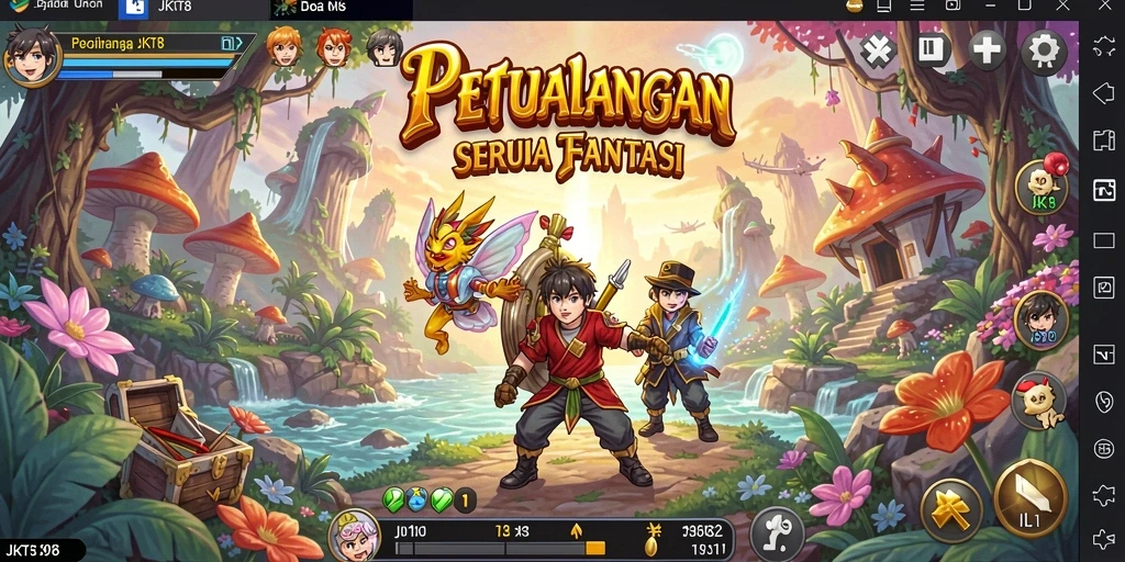 Tampilan gameplay JKT8 yang penuh petualangan dan tantangan.