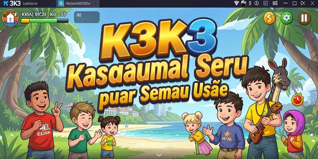 Screenshot K3K3 menampilkan karakter lucu dalam gameplay yang seru.