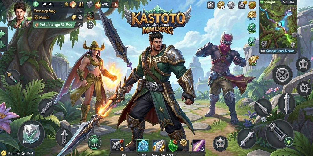 Tampilan seru gameplay MMORPG di KASTOTO dengan grafis yang menawan.