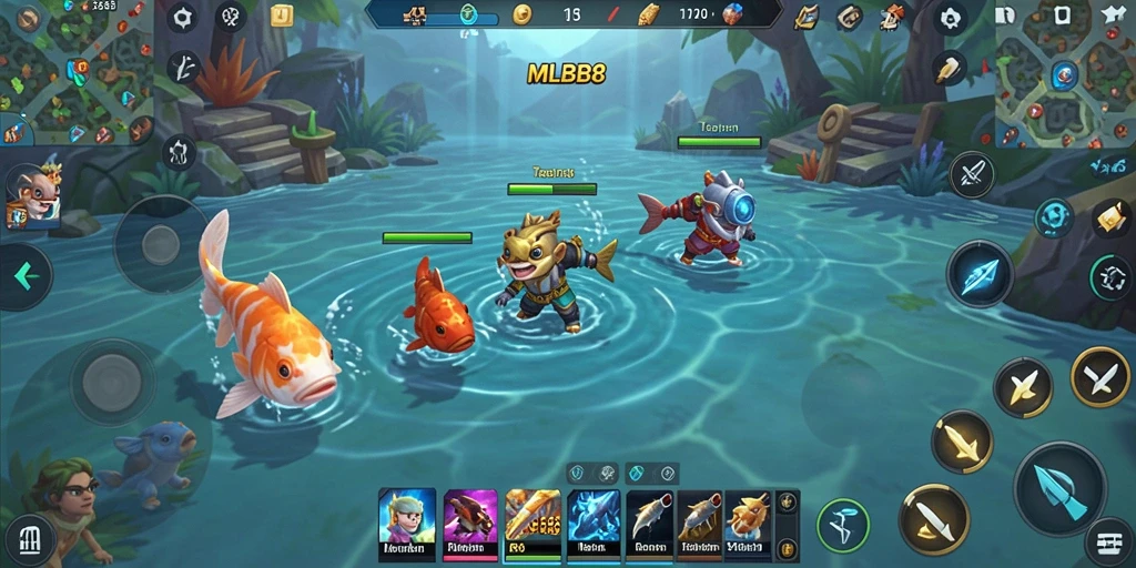 Tampilan gameplay <strong>MLBB8</strong> yang seru saat menangkap ikan.