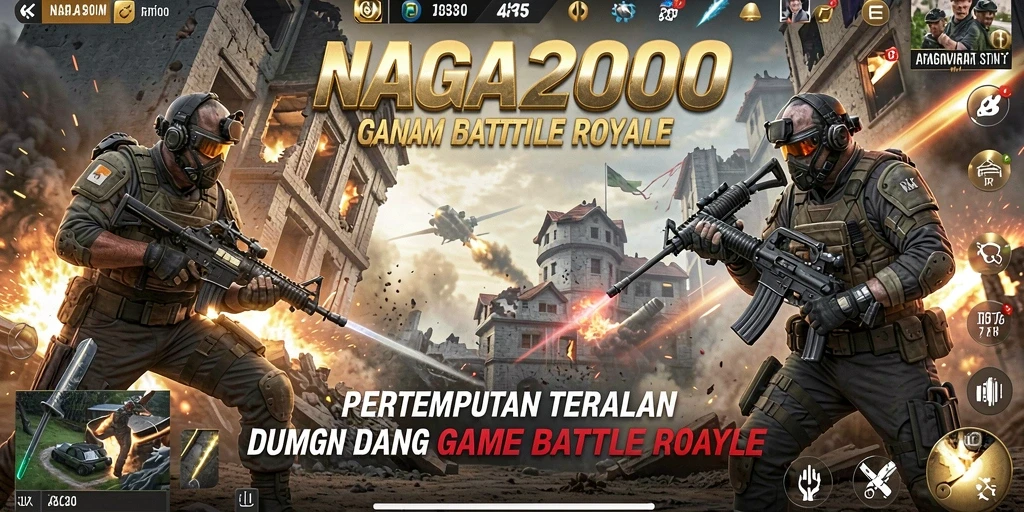 Tangkapan layar gameplay NAGA2000 dalam pertempuran Battle Royale yang epic.