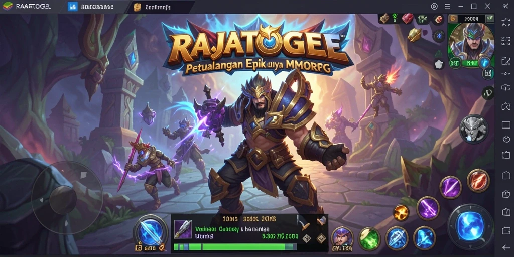Screenshot gameplay RAJATOGEL menampilkan petualangan MMORPG yang mendebarkan.