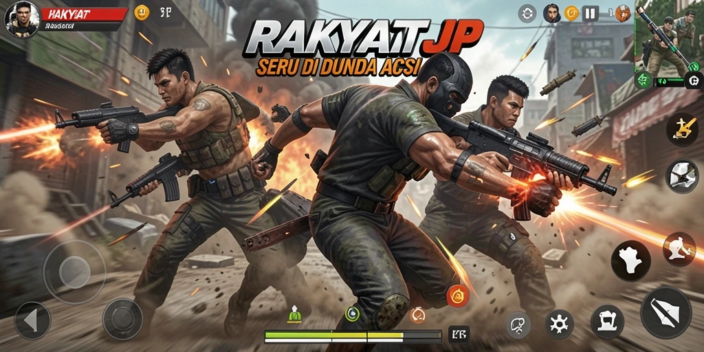 Tampilan strategi seru dalam RAKYATJP saat pertarungan intens.