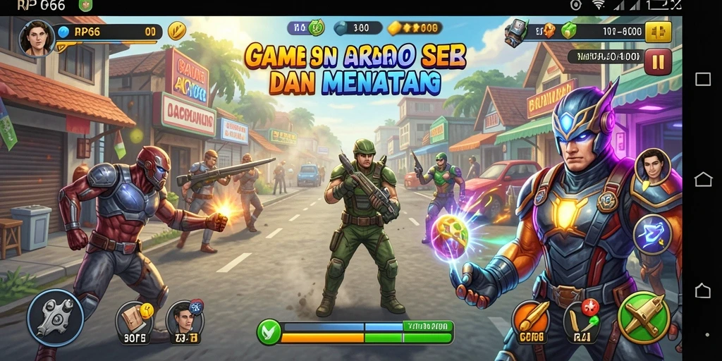 Tampilan gameplay seru dalam RP66 dengan karakter dan level menarik.