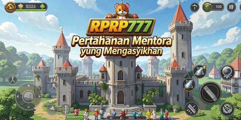 Tangkapan layar gameplay seru RPRP777 dalam mode Tower Defense.