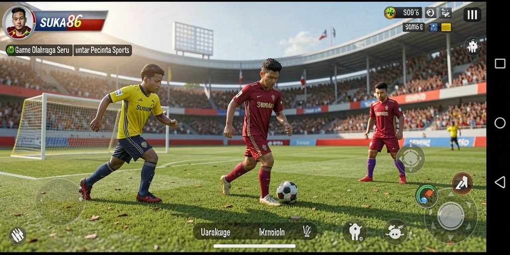 Screenshot dari gameplay <strong>SUKA86</strong> yang menampilkan aksi seru dari pertandingan olahraga.