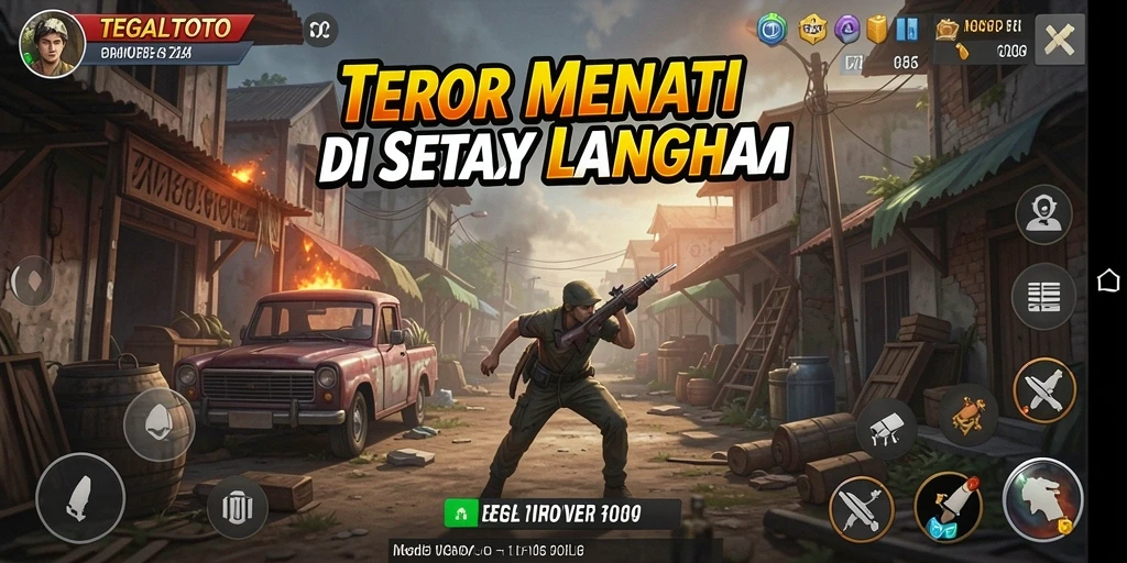 Gameplay TEGALTOTO menampilkan suasana menyeramkan yang mendebarkan.