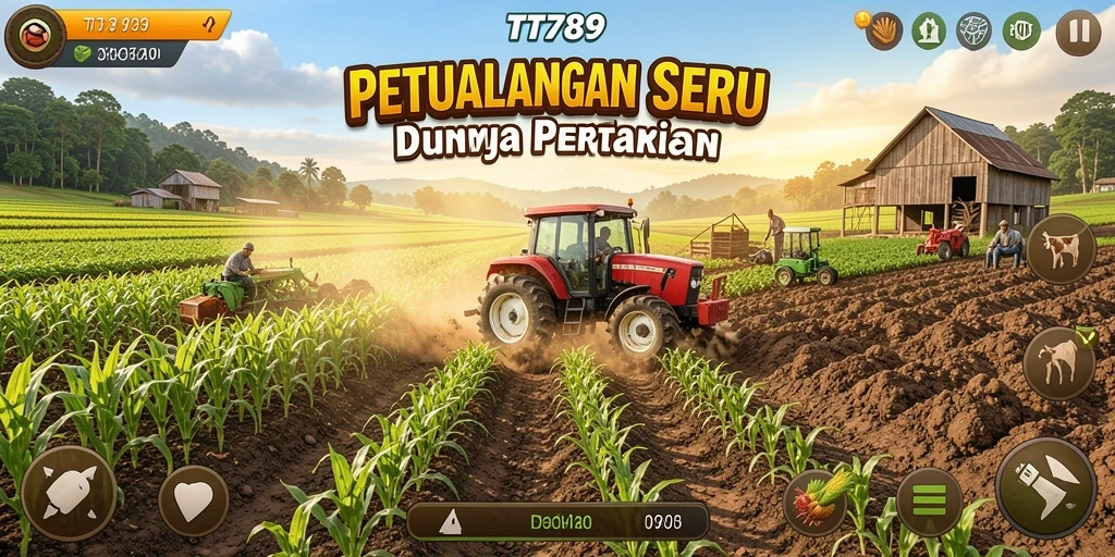 Screenshot TT789 menunjukkan petualangan bertani yang menyenangkan dan mendetail.