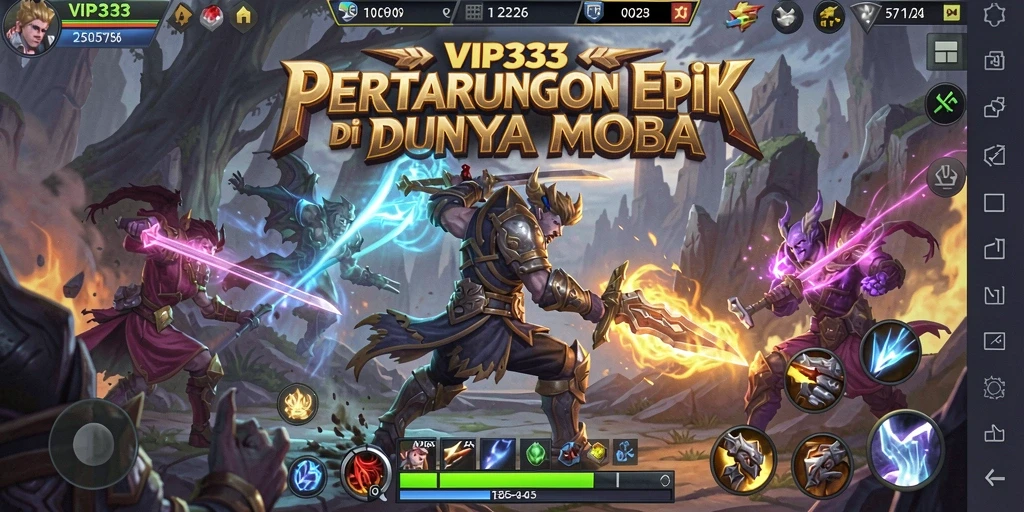 Tampilan dinamis aksi pertempuran di VIP333.