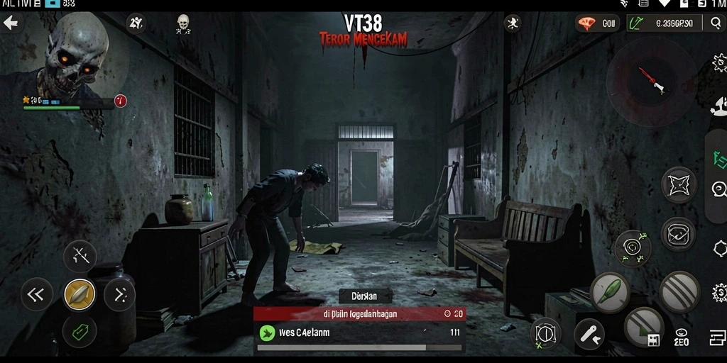 Gameplay VT38 yang mencekam dan menegangkan saat menjelajahi dunia horor.