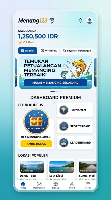Pengguna menikmati kemudahan memilih aplikasi di menang123.